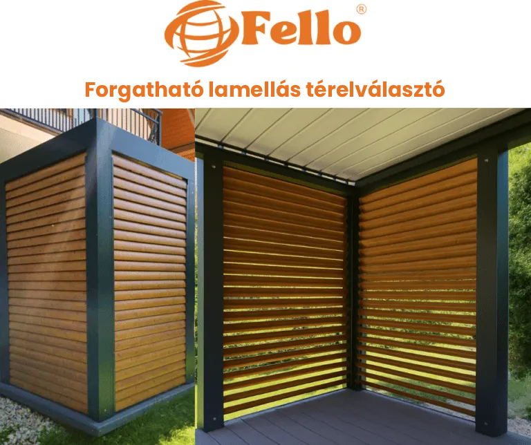 Forgatható lamellás térelválasztó