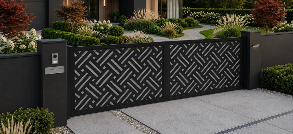 Laser cut entrance gates sliding gate