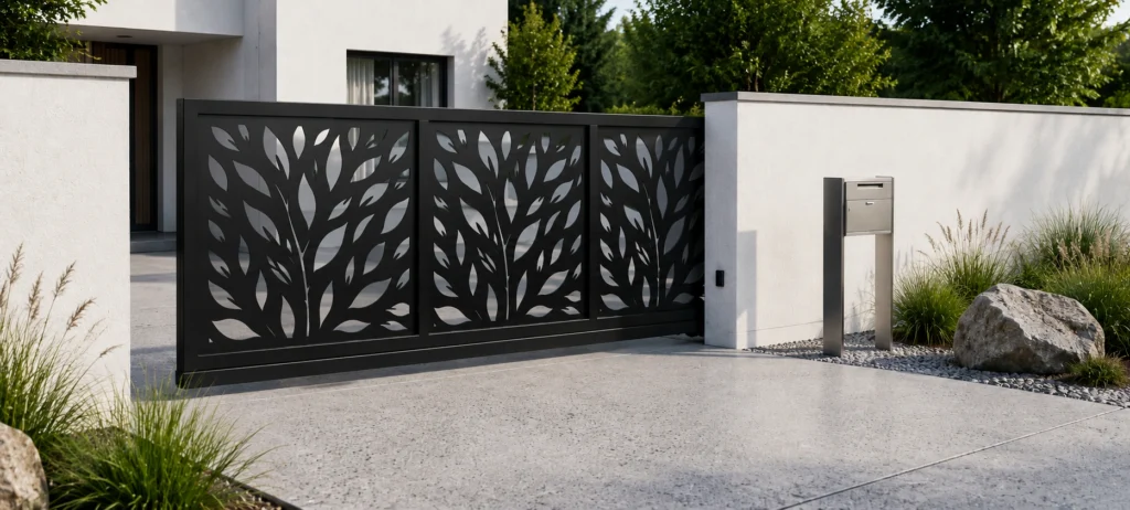 Laser cut entrance gates swing gate