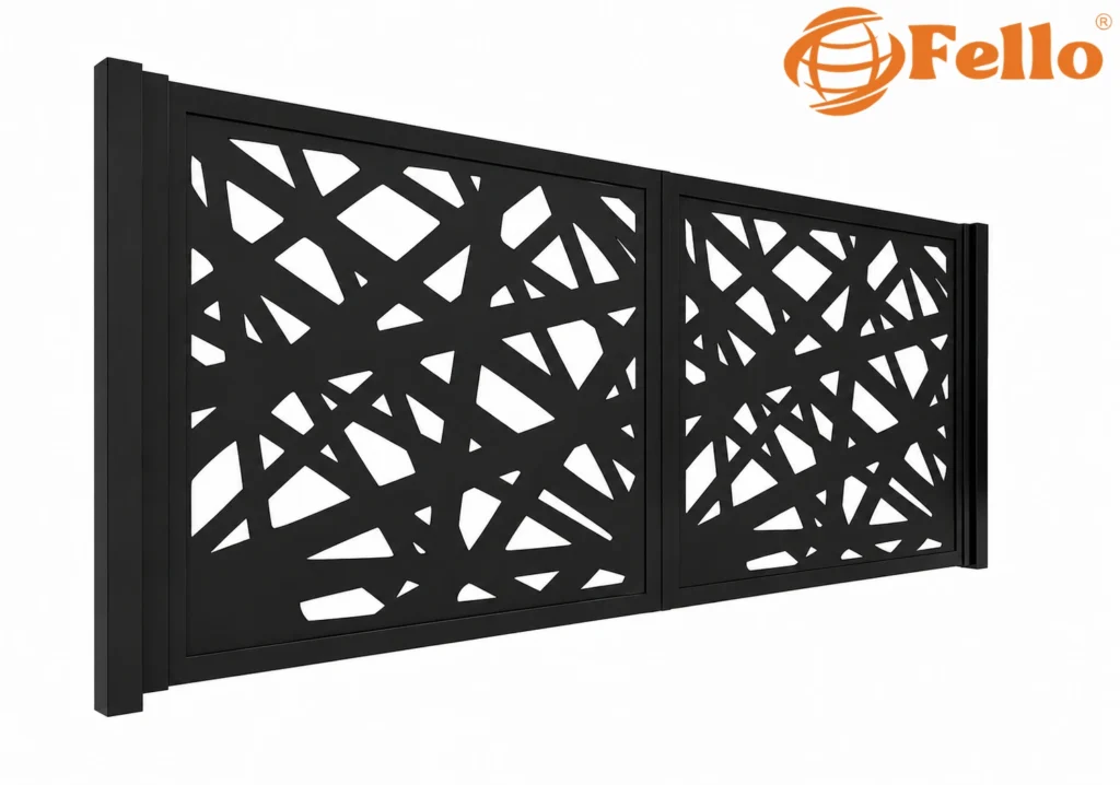 Laser cut swing gate Modern