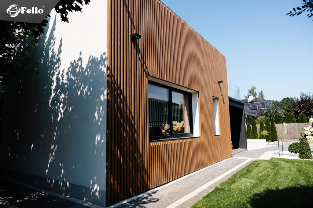 Aluminium facade panels on a building Fello
