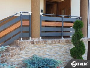 Fello Simple stair railing on the entrance steps